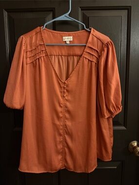 Wonderly Dusty Rose V-Neck Blouse